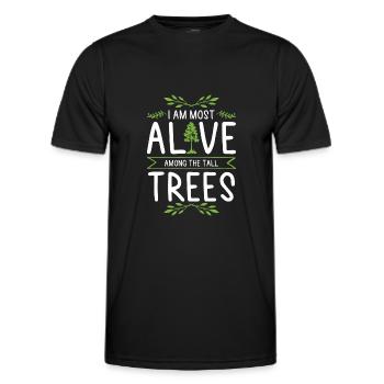 Natur Baum Bäume - Männer Funktions-T-Shirt - Schwarz - Vorne - AI Model Male 178 dark (178cm)
