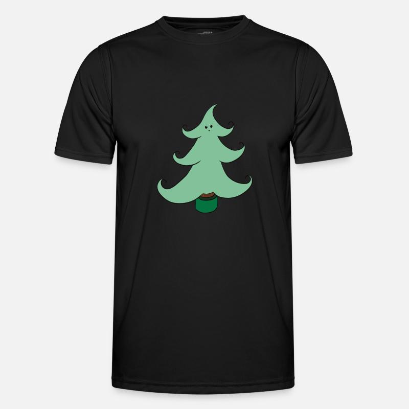 Christmas tree, cute with a smile Men's Functional T-Shirt