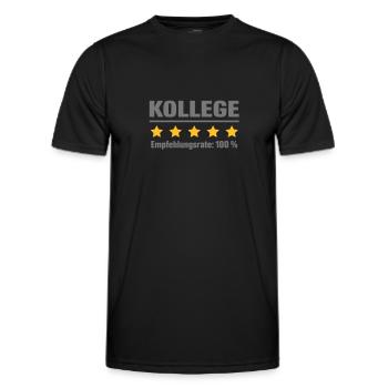 Recommandé à 100 pour cent - collègue - T-shirt sport Homme - noir - Devant - AI Model Male 178 dark (178cm)