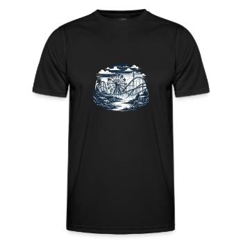 Abandoned amusement park urbex - Men's Functional T-Shirt - black - Front - AI Model Male 178 dark (178cm)