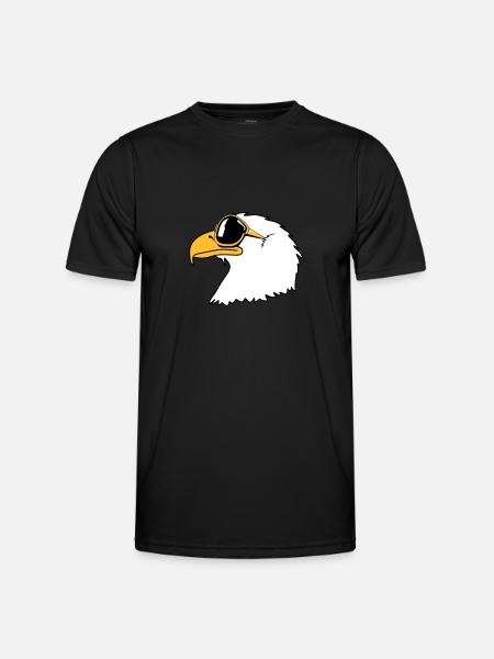 Eagle sunglasses cool bird funny - Men's Functional T-Shirt - black