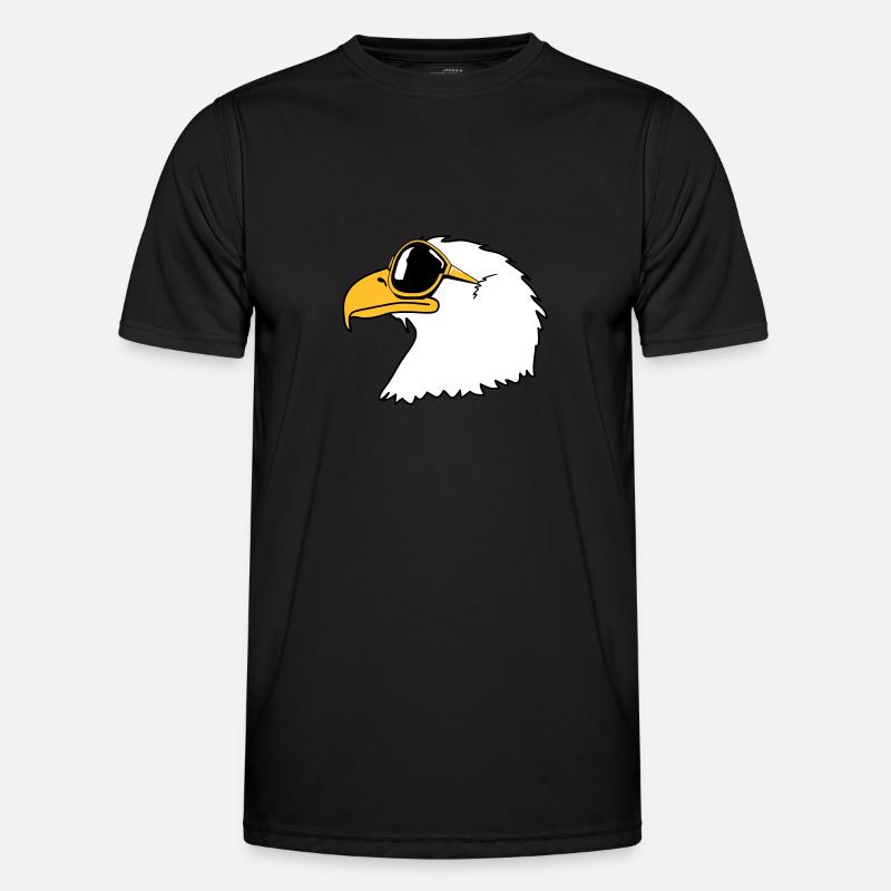 Eagle sunglasses cool bird funny - Men's Functional T-Shirt - black