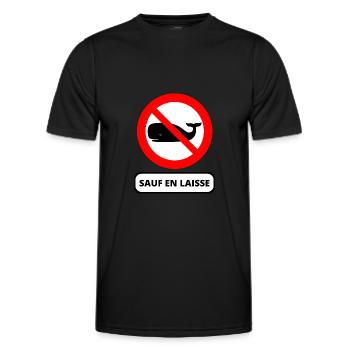 baleine interdite - T-shirt sport Homme - noir - Devant - AI Model Male 178 dark (178cm)