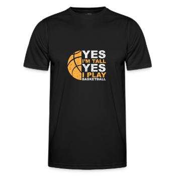 Yes I'm tall, Yes I play basketball! - Männer Funktions-T-Shirt - Schwarz - Vorne - AI Model Male 178 dark (178cm)