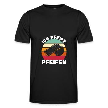 Schiri Ich pfeife Pfeifen Schiedsrichter Geschenk - Männer Funktions-T-Shirt - Schwarz - Vorne - AI Model Male 178 dark (178cm)