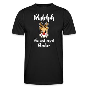 Rudolph - Männer Funktions-T-Shirt - Schwarz - Vorne - AI Model Male 178 dark (178cm)