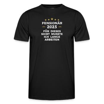 Pensionär 2023 Spruch zur Pensionierung - Männer Funktions-T-Shirt - Schwarz - Vorne - AI Model Male 178 dark (178cm)