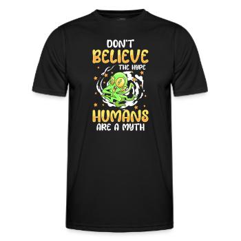 Alien Spaceship Extraterrestrial Aliens - T-shirt sport Homme - noir - Devant - AI Model Male 178 dark (178cm)