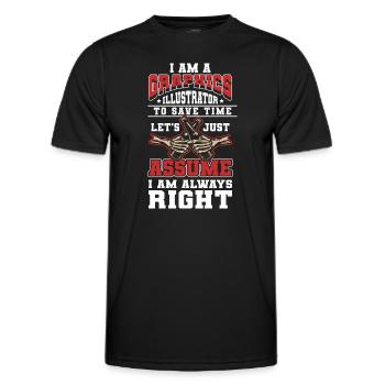Designerin Gestalter Zeichnung - Männer Funktions-T-Shirt - Schwarz - Vorne - AI Model Male 178 dark (178cm)
