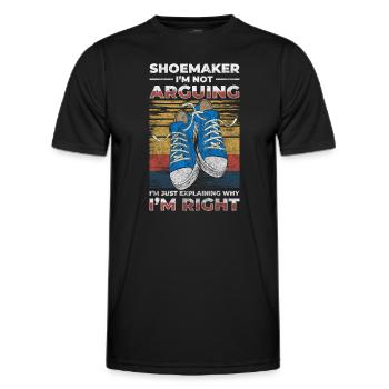 Handwerk Schuh Leder Original - Männer Funktions-T-Shirt - Schwarz - Vorne - AI Model Male 178 dark (178cm)
