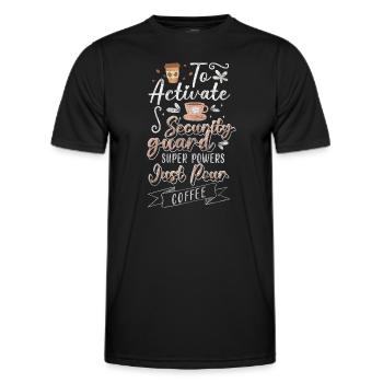 Security Doorman Work Specialist - Men's Functional T-Shirt - black - Front - AI Model Male 178 dark (178cm)
