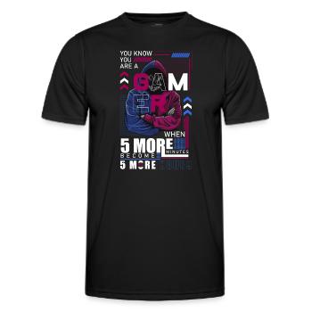 PC Gaming League - Men's Functional T-Shirt - black - Front - AI Model Male 178 dark (178cm)