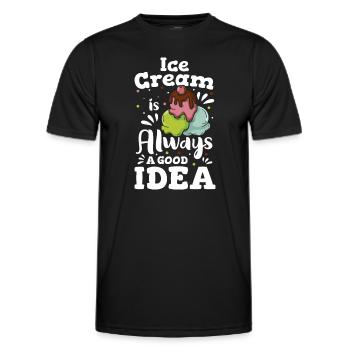 Eis Eisdiele Naschen Eistüte - Männer Funktions-T-Shirt - Schwarz - Vorne - AI Model Male 178 dark (178cm)