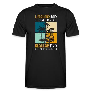 Swimming pool Outdoor pool Sea Swimming instructor - Men's Functional T-Shirt - black - Front - AI Model Male 178 dark (178cm)