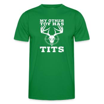My Other Toy Has Tits - Männer Funktions-T-Shirt - Kelly Green - Vorne - AI Model Male 178 dark (178cm)
