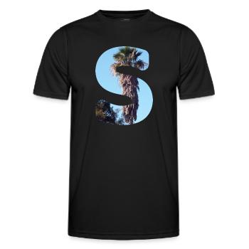 Lettre d’été S Lettrage Vacances d’été Soleil - T-shirt sport Homme - noir - Devant - AI Model Male 178 dark (178cm)