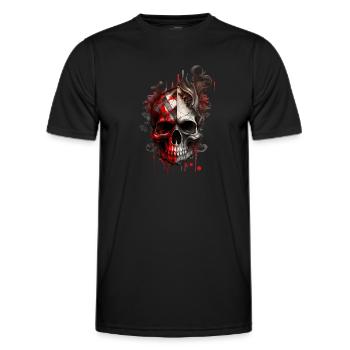 Splash mehrfarbiger Schädel. Pokerface - Männer Funktions-T-Shirt - Schwarz - Vorne - AI Model Male 178 dark (178cm)
