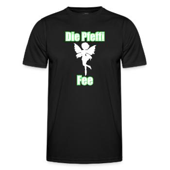 Die Pfeffi Fee - Männer Funktions-T-Shirt - Schwarz - Vorne - AI Model Male 178 dark (178cm)