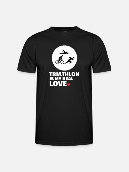 Ich Liebe Triathlon - Männer Funktions-T-Shirt - Schwarz