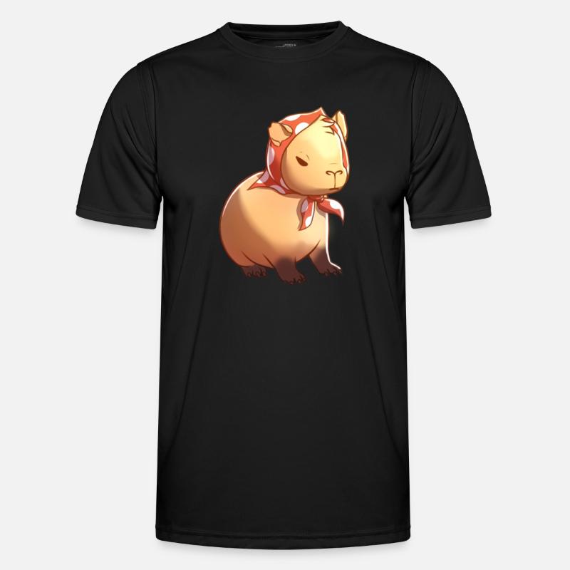 Babbushkapybara Babushka Capybara - Männer Funktions-T-Shirt - Schwarz