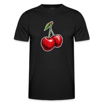 Cherries Twin - Men's Functional T-Shirt - black - Front - AI Model Male 178 dark (178cm)