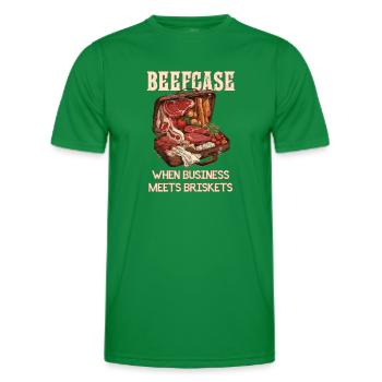 Beefcase - When Business Meets Briskets - Men's Functional T-Shirt - kelly green - Front - AI Model Male 178 dark (178cm)