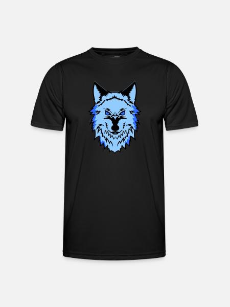 wolf - Männer Funktions-T-Shirt - Schwarz