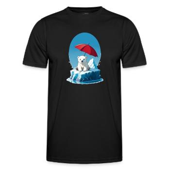 Polar Bear, Ice & Parasol - Men's Functional T-Shirt - black - Front - AI Model Male 178 dark (178cm)