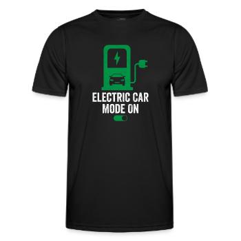 Electric Car Mode On Electric Vehicle EV Driver - Men's Functional T-Shirt - black - Front - AI Model Male 178 dark (178cm)
