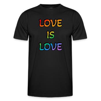 Regenbogen-Liebe ist Liebe - Männer Funktions-T-Shirt - Schwarz - Vorne - AI Model Male 178 dark (178cm)