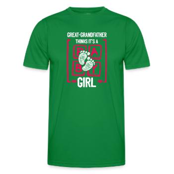 Great-Grandfather Thinks It's a Girl Gender - Men's Functional T-Shirt - kelly green - Front - AI Model Male 178 dark (178cm)