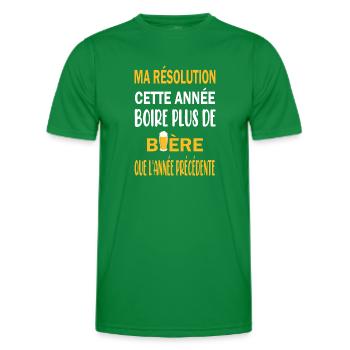 Ma résolution cette année boire plus de bière - T-shirt sport Homme - vert - Devant - AI Model Male 178 dark (178cm)