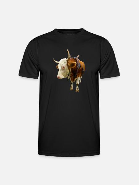 cow beef cow cow animal animal - Men's Functional T-Shirt - black