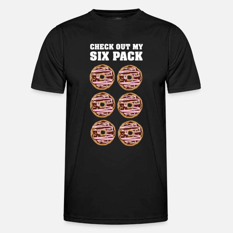 Funny Workout | Check Out My Six Pack | Donuts - Funktionsshirt til herrer - sort
