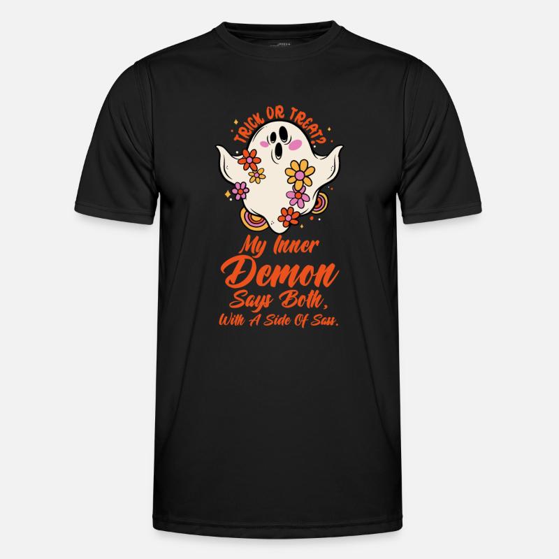 Dämon Halloween Leckerli Oder Trick Sarkastische Frechheit Männer Funktions-T-Shirt