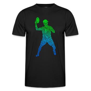 Disc Golf Sport Disc Golf Disc Boys Disc Golfer - Men's Functional T-Shirt - black - Front - AI Model Male 178 dark (178cm)
