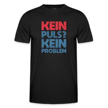 Kein Puls? Kein Problem - Männer Funktions-T-Shirt - Schwarz - Vorne - AI Model Male 178 dark (178cm)