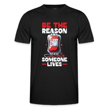Don de sang Éducation Donner du sang - T-shirt sport Homme - noir - Devant - AI Model Male 178 dark (178cm)