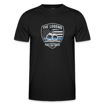 The legend has retired - Männer Funktions-T-Shirt - Schwarz - Vorne - AI Model Male 178 dark (178cm)