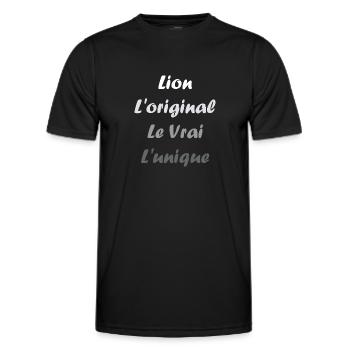 lion - T-shirt sport Homme - noir - Devant - AI Model Male 178 dark (178cm)