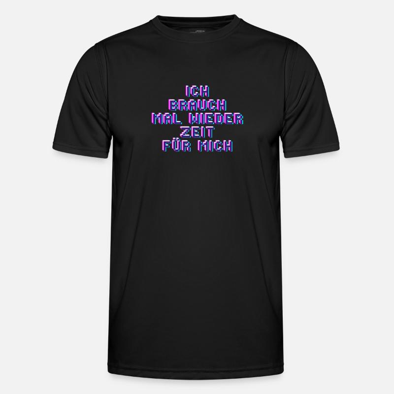 Zeit - Männer Funktions-T-Shirt - Schwarz