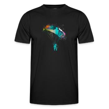 Parachute,Parachute,Graffiti,Parapente - T-shirt sport Homme - noir - Devant - AI Model Male 178 dark (178cm)