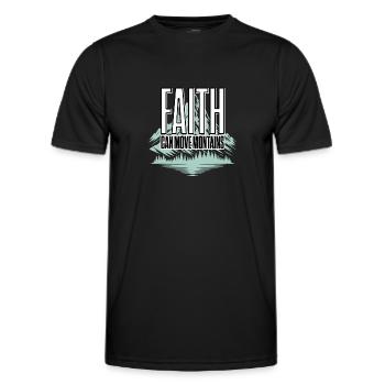 Glaube bewegt Berge – Inspirierende Message - Männer Funktions-T-Shirt - Schwarz - Vorne - AI Model Male 178 dark (178cm)