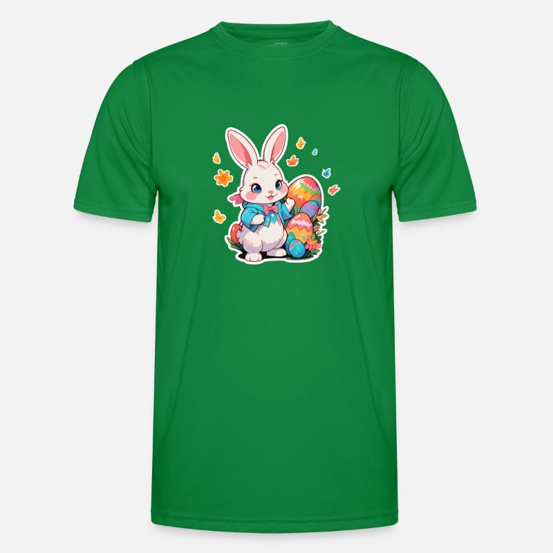 Easter Bunny with Multiple Eggs Men's Functional T-Shirt