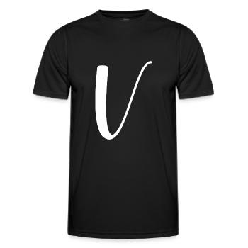 Calligraphy, initial V - Men's Functional T-Shirt - black - Front - AI Model Male 178 dark (178cm)