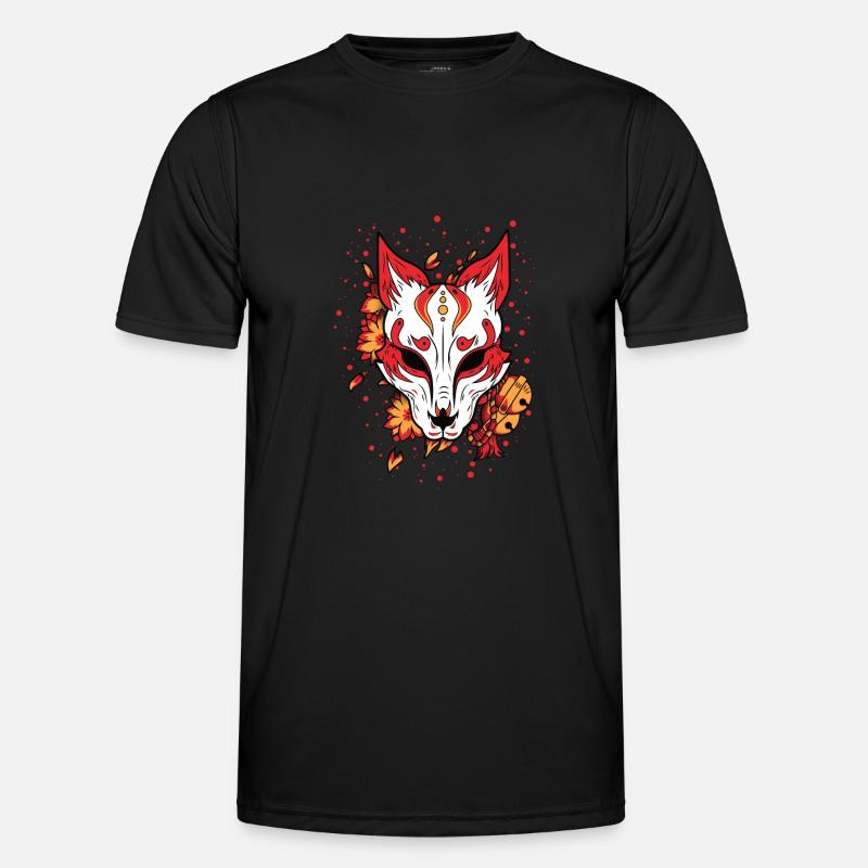 Fox Mask, Fuchs, Kitsune Männer Funktions-T-Shirt