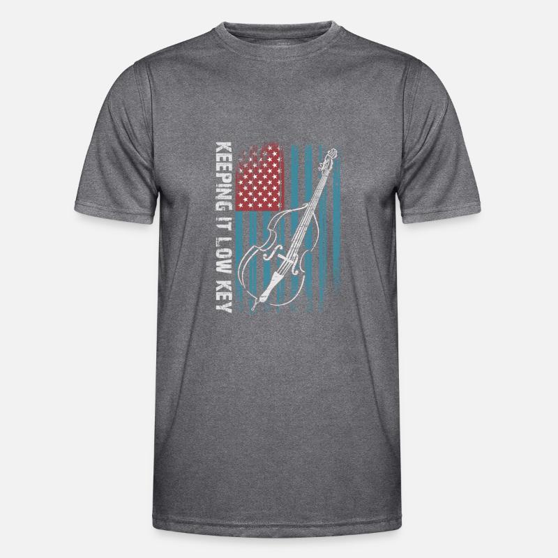 Plus de basses - pas d’aigus - contrebasse avec drapeau T-shirt sport Homme