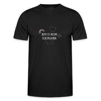 Colorful is my favorite color, colorful, rainbow - Men's Functional T-Shirt - black - Front - AI Model Male 178 dark (178cm)