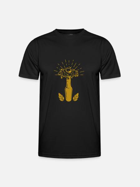 Bier - Beer / Bierkrug - Bierflasche - Männer Funktions-T-Shirt - Schwarz