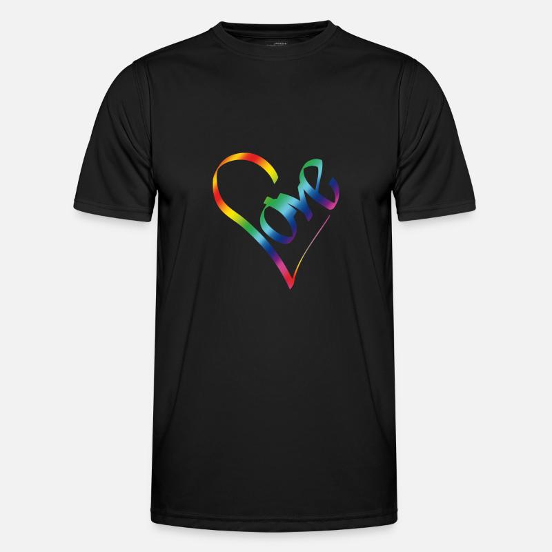 Rainbow Love - Männer Funktions-T-Shirt - Schwarz